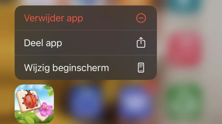 App verwijderen op iPhone scherm